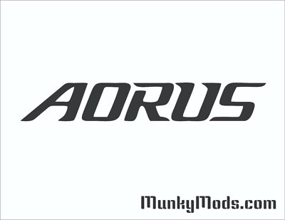 Gigabyte Aorus Text Computer PC Case Window Applique Vinyl Decal (Color Choices)