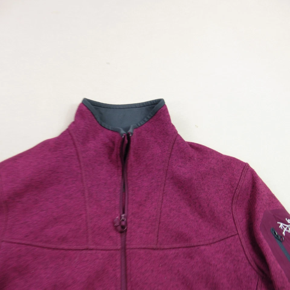 Arcteryx Jacket Womens Large Long Sleeve Full Zip Lightweight Burgundy Pockets - Image 2 of 4