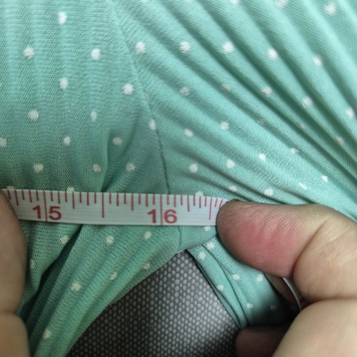 Vintage Debenham Bluse Damen Größe 10 türkis Puffärmel kleine Punkte Plissee 1970er - Bild 5 von 8