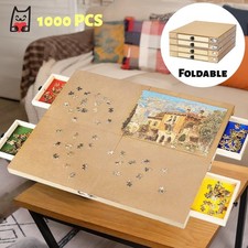 Foldable Wooden Jigsaw Puzzle Table 1000PCS Jigsaw Puzzle Board 4 Slid Drawers