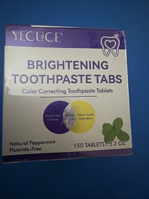 150 Tablets - Brightening Toothpaste Tablets 3.2 Oz - Exp: 9/2027 by Yecuce NIB