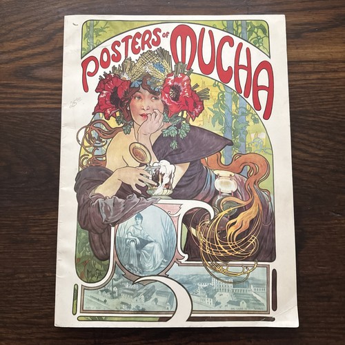Vintage 1975 POSTERS OF MUCHA By Alphonse Mucha Book of 22 Prints Art Nouveau.