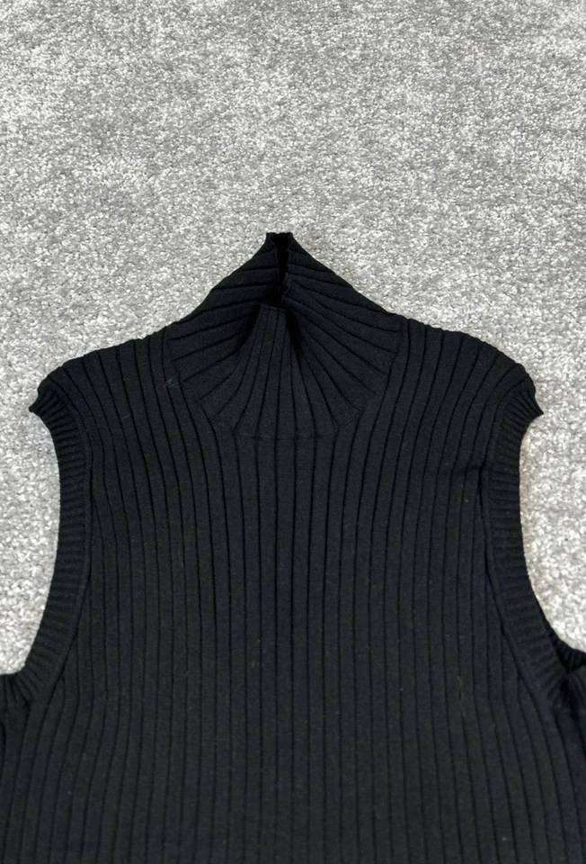 Hugo Boss Shirt Womens Small Black Knit Ribbed Top - Image 2 of 4
