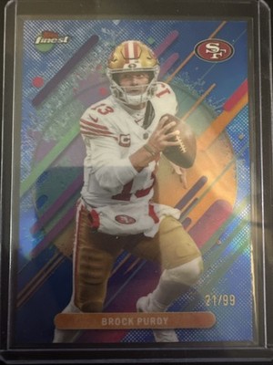 BROCK PURDY 2025 TOPPS FINEST RARE BLUE REFRACTOR #247 /99 49ERS