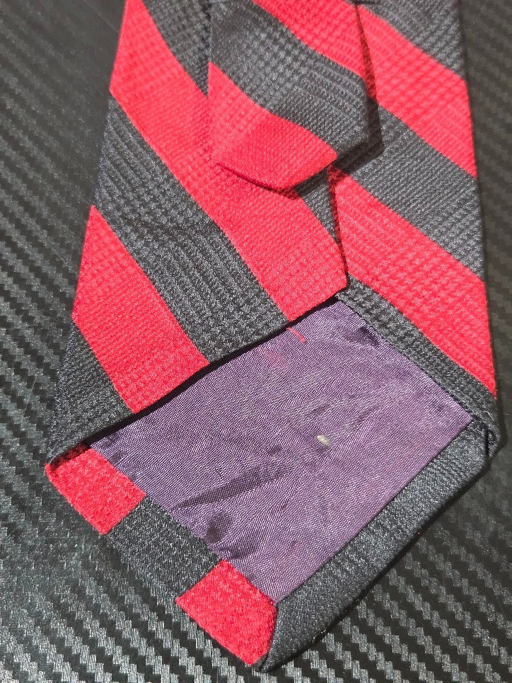 XMI Red/Black Diagonal striped 100% Silk Tie Handmade in USA image 5