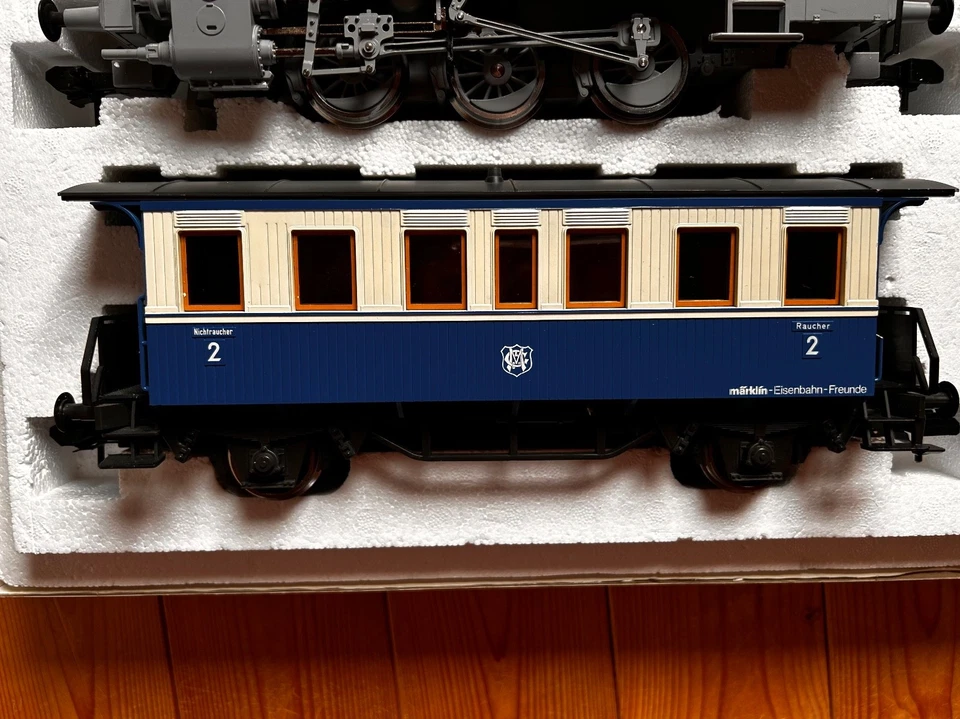 Märklin Nostalgie Zugset Spur 1 Art.5510 unbespielt 1 BR 80030 im Fotoanstrich, - Bild 3 von 4