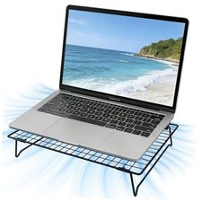 Laptop Cooling Pad Stand with Cooling Mesh, Height Adjustable Metal Laptop