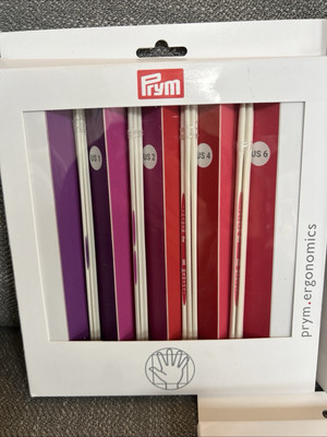 Prym Ergonomics 8'' Double Point Size US 1 2 4 6 Knitting Needles 4 Sets Triangle