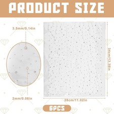 6 Sheet Glitter Hotfix Rhinestones   Iron-On Crystals 2mm  3.5mm