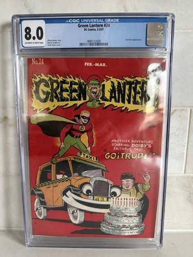 Green Lantern # 24  1947 DC CGC 8.0 Off White/White Pages High Grade SCARCE!