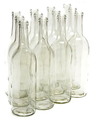 #ad 750ml Glass Bordeaux Wine Bottle Flat Bottomed Cork Finish Case of 12 $30.00