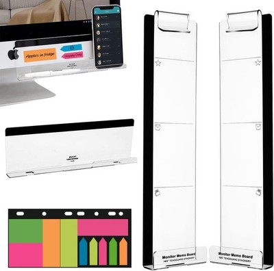 Acrylic Computer Screen Side Memo Panels Set 3 Pieces