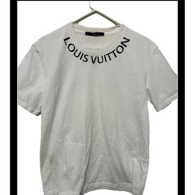 Louis Vuitton Mens Logo Crewneck T-Shirt White Cotton Short Sleeve Size Medium
