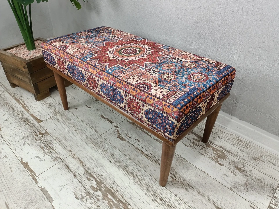 Meditation seat, Piano bench, Hallway organizer,Entry bench, Cushioned bench - Image 4 of 4