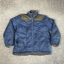 REI Puffer Jacket Boys XL Blue Chevron Quilted Insulated Reversible Down
