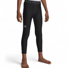 Under Armour Boys Medium Black HeatGear Armour Leggings Active Athleisure D2-10