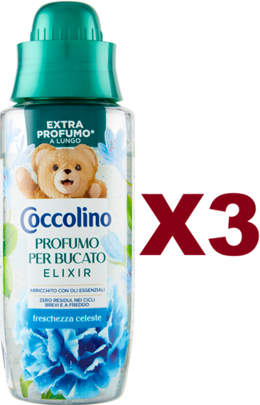 3 PZ COCCOLINO PROFUMO PER BUCATO ELIXIR FIORI DI TIARE' E FRUTTI ROSSI 342ML - Immagine 9