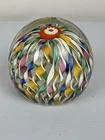 VTG Toso Murano Glass Hand Blown Glass Paperweight “ Ribbons”