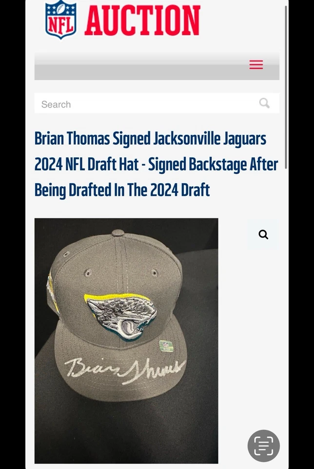 BRIAN THOMAS JR. Draft Hat Signed Worn During Event FIRST NFL AUTOGRAPH 1/1 Rare - Image 3 of 4