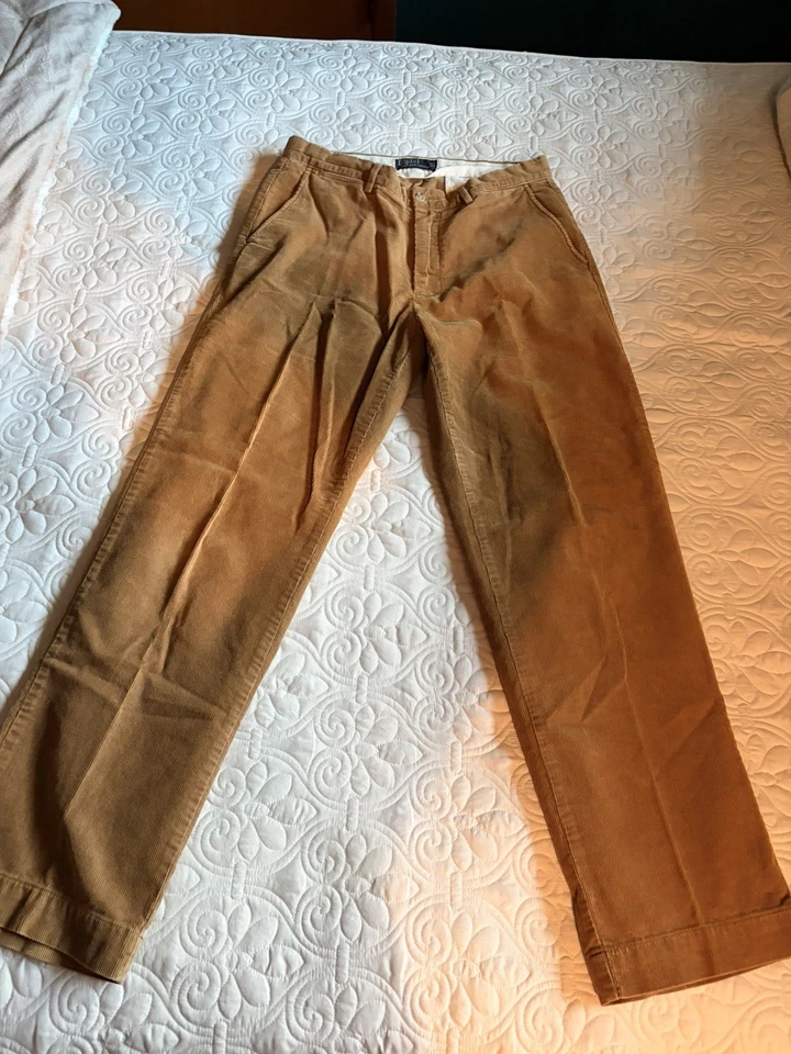 Vintage Polo Ralph Lauren Preston Pants Men 32x32 Brown Corduroy Straight - Image 4 of 4
