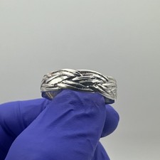 925 Sterling Silver Braided Woven Band Ring Size 10   3.3g 793