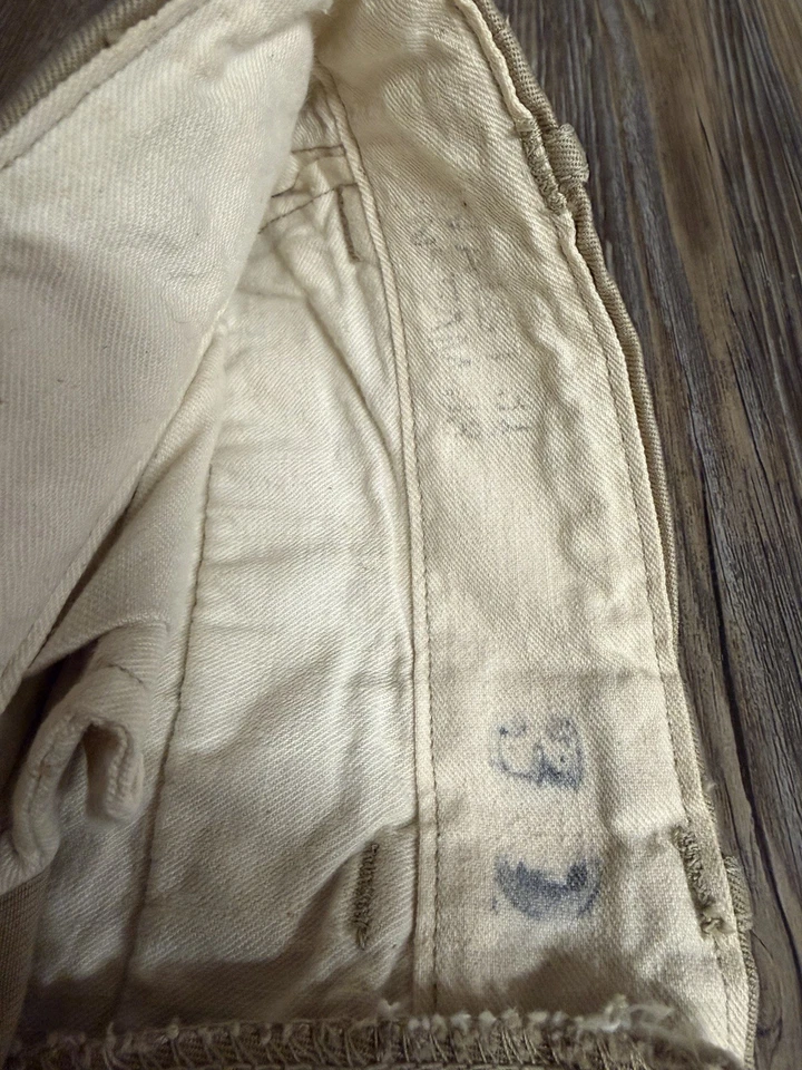 Pantalones de Colección Años 40 Ejército de Estados Unidos Botón de Zinc 31x33 Militar Caqui Pantalones Segunda Guerra Mundial EE. UU. Foto 4 de 4