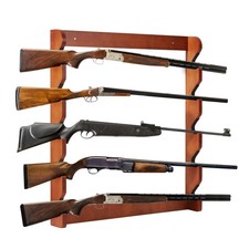 Uimoso Gun Rack 5-Slot Wood Gun Rack Wall Mount Gun Display Rack holds 5 Rifles