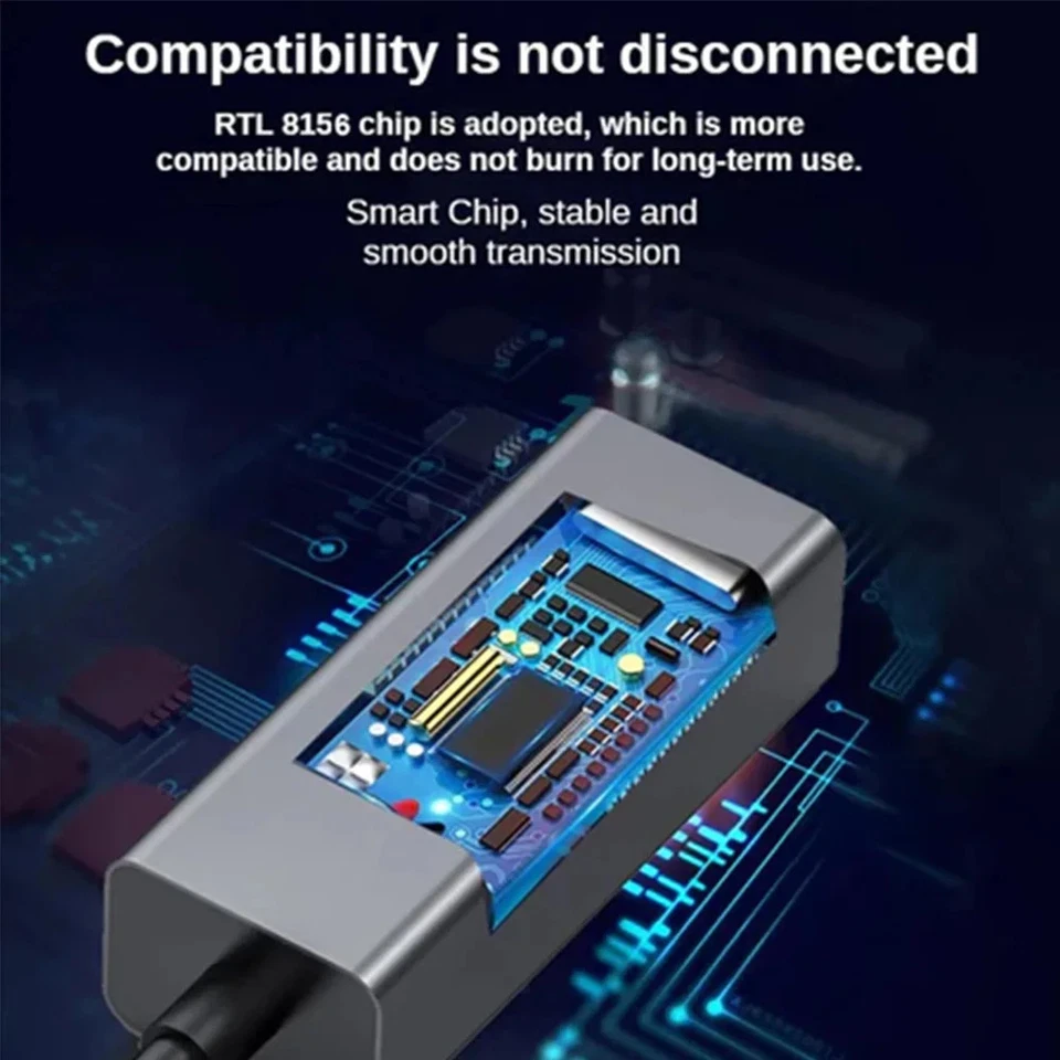1000Mbps Ethernet Adapter 3.0 Type C to RJ45 Network Card USB Lan Internet Cable - Image 3 of 4
