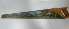 Painted Hand Saw Country Farm Folk Wall Art Disston  Sons Signed Primitive 1989