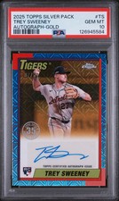 2025 Topps Silver Pack Trey Sweeney #TS Gold RC Auto 07/50 PSA 10