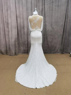 HBH Brautmode I Brautkleid A-Linie mit Tüll Spitze mit Ärmeln Einzelstück Gr.38 - Bild 1 von 2