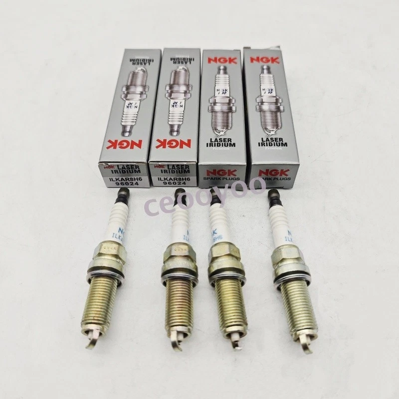 Set of 4 NGK 96024 Laser Iridium Spark Plug ILKAR8H6 For Subaru Forester and WRX Foto 4 de 4
