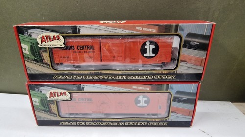 Atlas Trainman 1332-2 11393 & 1771-2 150057 50' Illinois Central Wagon Spur HO | Zustand: Used