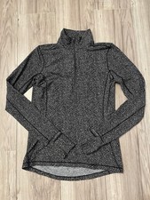 Lululemon Outrun 1/2 Zip Running Jacket Black/White Womens 4