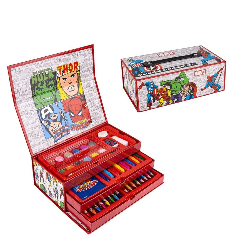 Avengers Malkoffer Set Farbfeld mit Schublade und vielen Farben