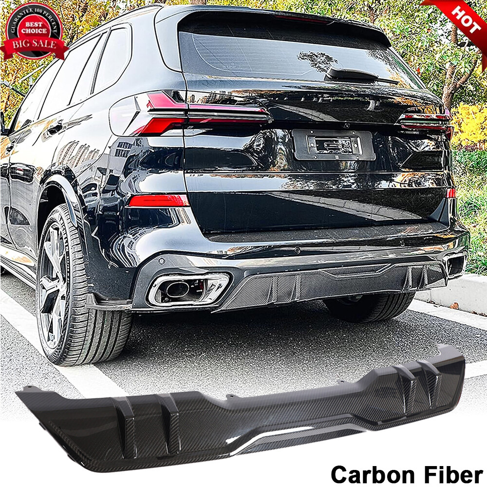 For BMW X5 G05 M Sport 2019UP Dry Carbon Fiber Rear Bumper Diffuser Lip Spoiler