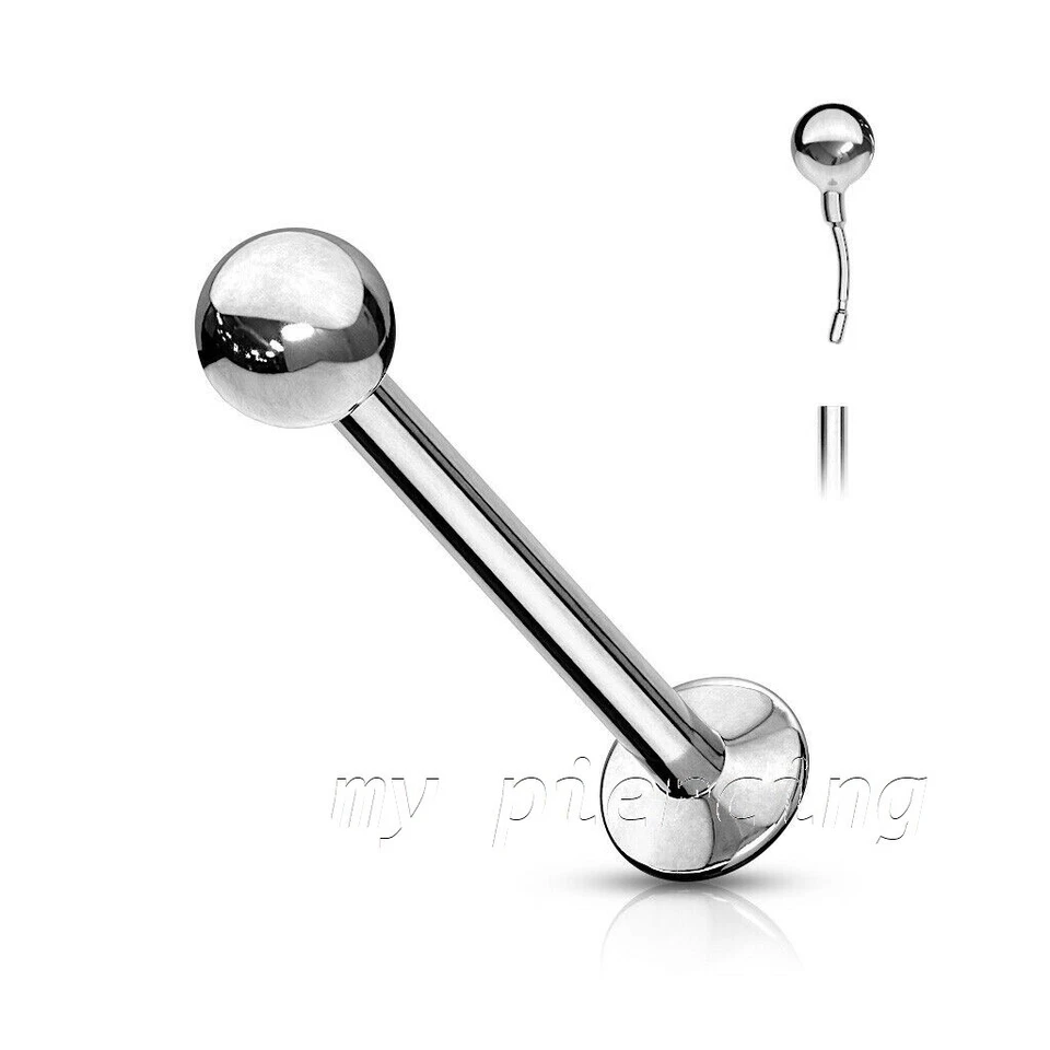 PAR 20G 18G Push in Ball Top Acero Quirúrgico Tragus Cartílago Hélice Labret Stud Foto 2 de 4
