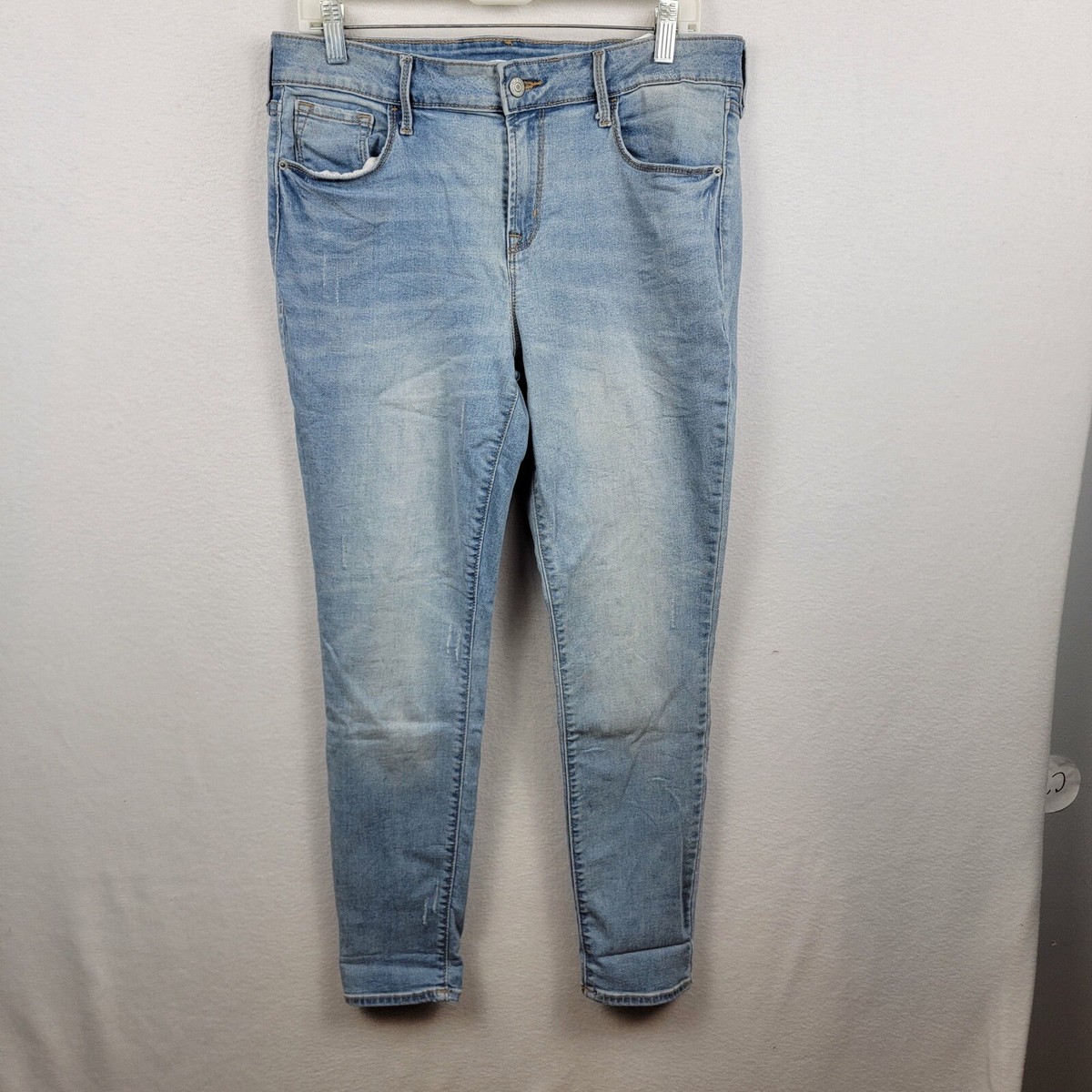 Old Navy Women Jeans Built In Sculpt Light Wash Rockstar Super Skinny Size  12