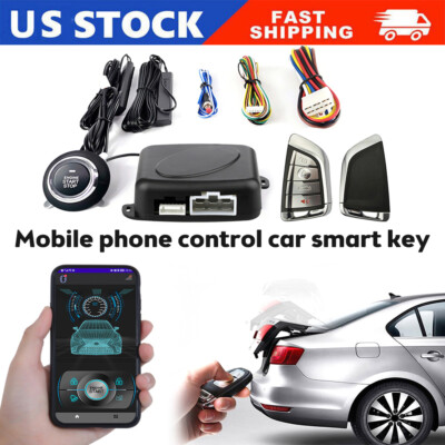 Car Alarm System with Remote Start Kit & PKE Push to Engine Start Button System