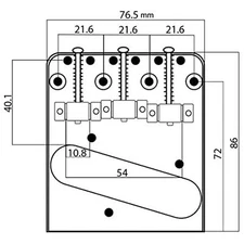 Telecaster Chrome Bridge Cut-Down Sides with Wilkinson Compensated Brass Saddles