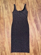 Forever21 Black Glitter shimmer Party Dress size medium bodycon sleeveless dress