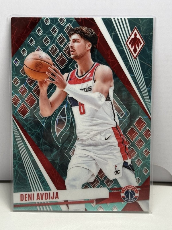 2023-24 Panini Phoenix #104 Deni Avdija Phoenix Teal Lazer Wizards