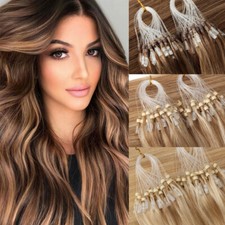 Micro Ring Loop Hair Extensions Remy Human Hair Silicone Micro Beads Tip 1g ASP