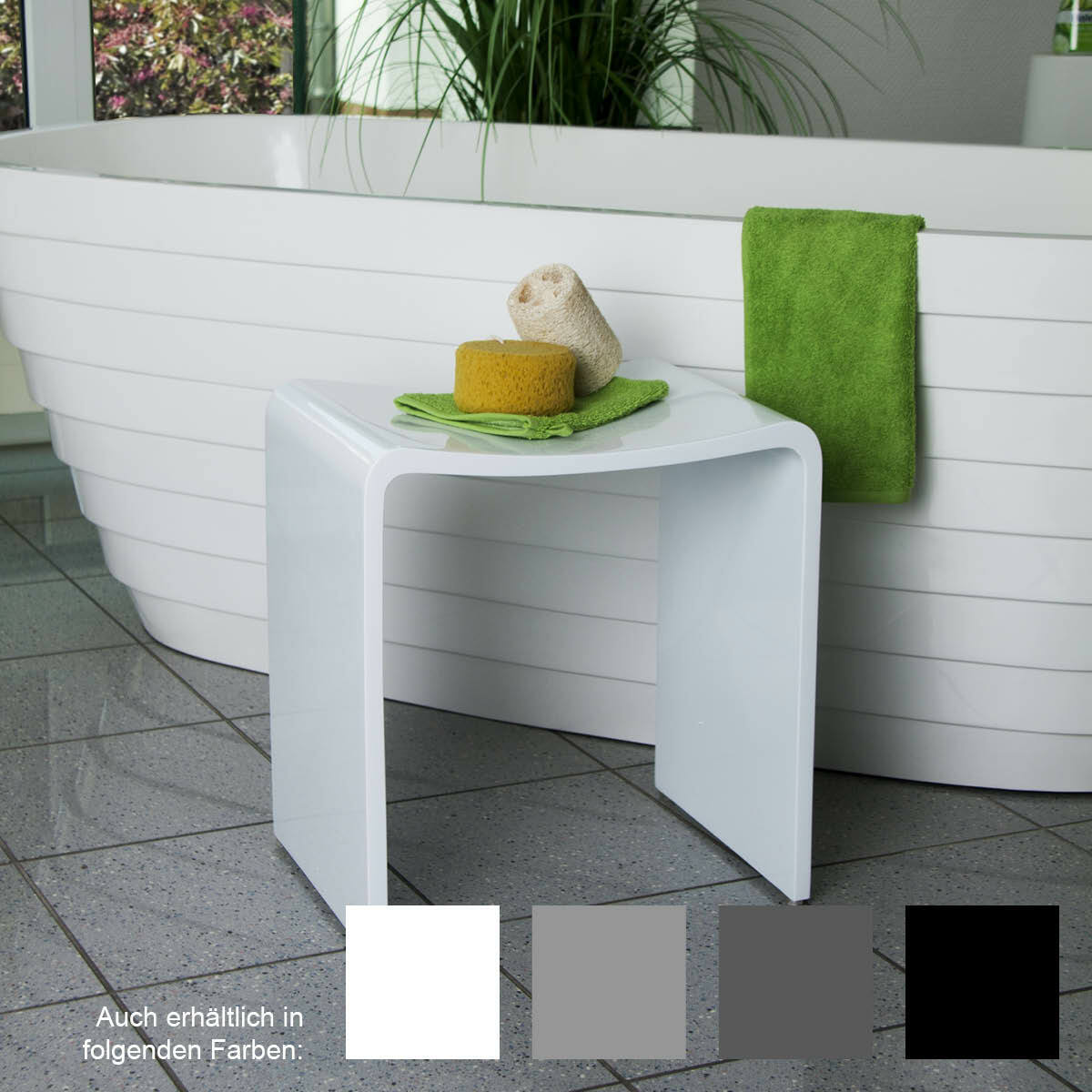 Sgabello Bagno Design Spa Doccia IN Colata Minerale Sedia