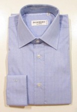 Yves Saint Lauren Centouno 163-B002 Light Blue Check Dress Shirt