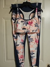 Xersion Athletic Two Piece Set. Womens Large Fitted. Floral Print