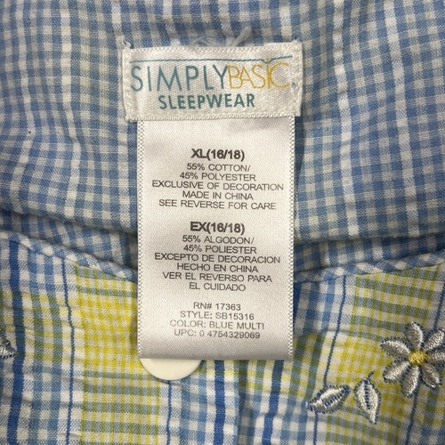Simply Basic Sleepwear Seersucker Women XL House Coat Duster Embroidered Granny - Picture 6 of 11