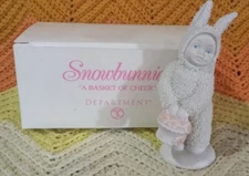 Dept 56 Snowbunnies  "A Basket Of Cheer" Figurine Bunny Easter Springtime In Box