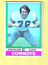 John Niland Dallas Cowboys 1974 Topps #80 Iowa Hawkeyes Amityville New York