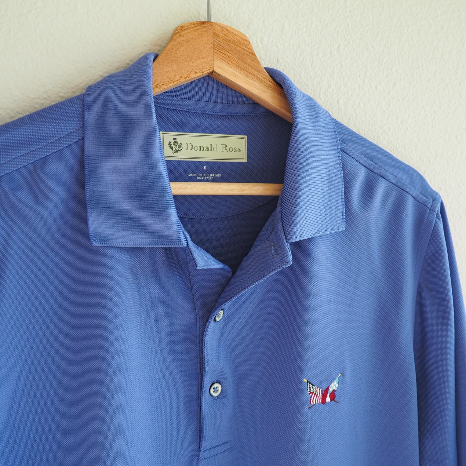 Donald Ross Golf Polo Shirt Mens Size Small Purple Blue USA & Texas